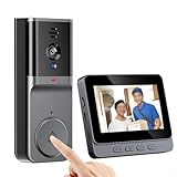 CNANRNANC 【Kabellose Video-Türklingel mit Display】Kein WLAN erforderlich Kabellose Video-Türklingel, 2-Wege-Audio & Nacht