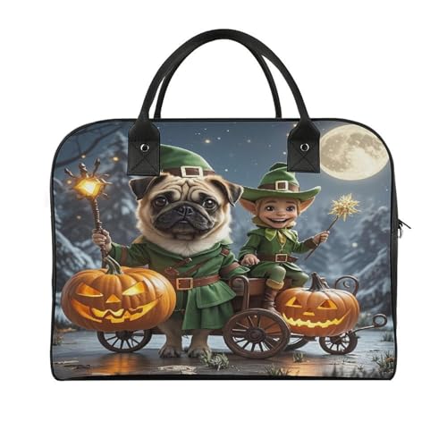 Bolso portátil con diseño de farol de calabaza para trabajo miniatura 1