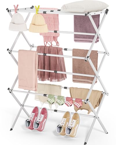 APEXCHASER 3-Tier Expandable Clothes Drying Rack