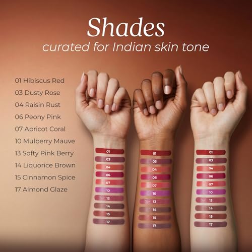 Image of Just Herbs Herb‑Enriched Matte Liquid Lipstick Set of 10 | Long‑Lasting, Non‑Drying, Transfer‑Resistant | Infused with Ghee, Ashwagandha & Brahmi | For Indian Skin Tones