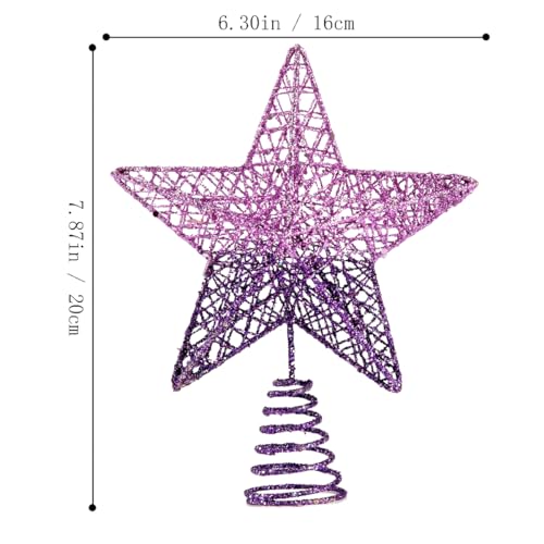 BinaryABC Weihnachtsbaumspitze Stern, glitzernde Weihnachtsbaumdekoration, 20 cm (violetter Farbverlauf) – Ansicht 2