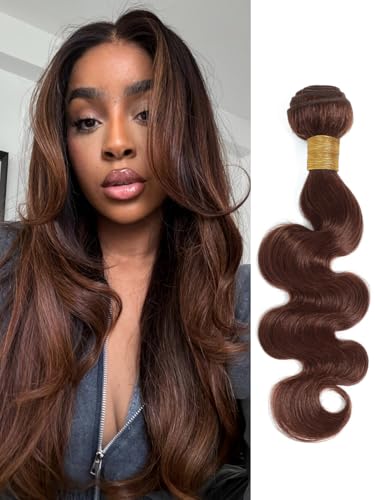 MOMOSHERO Chocolate Brown Body Wave Single Bundle Human Hair 20