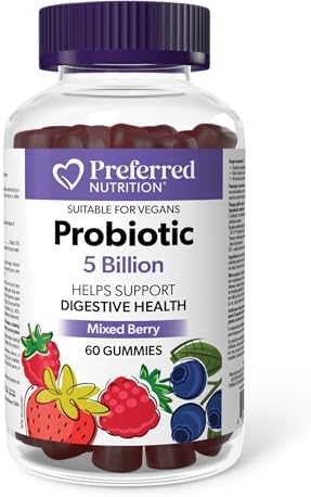 Preferred Nutrition® Probiotic 5 Billion CFU 60 Gummies Mixed Ber...