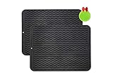 【GRANDE TAPETE ESCURRIDOR】: Esta alfombrilla para secar platos extragrande puede contener sus ollas, sartenes y vajilla. Elimina la necesidad de múltiples tapetes para platos: use este tapete de secado y deje suficiente espacio para todos los platos.