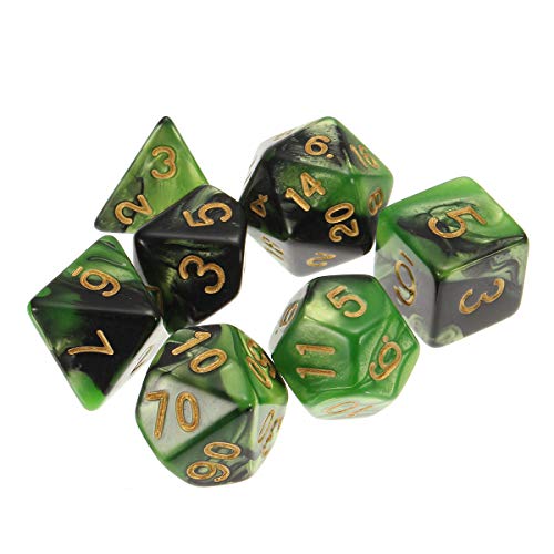 Dados poliédricos de 42 piezas anticaídas para dados juegos de rol con numeración de alta visibilidad 2