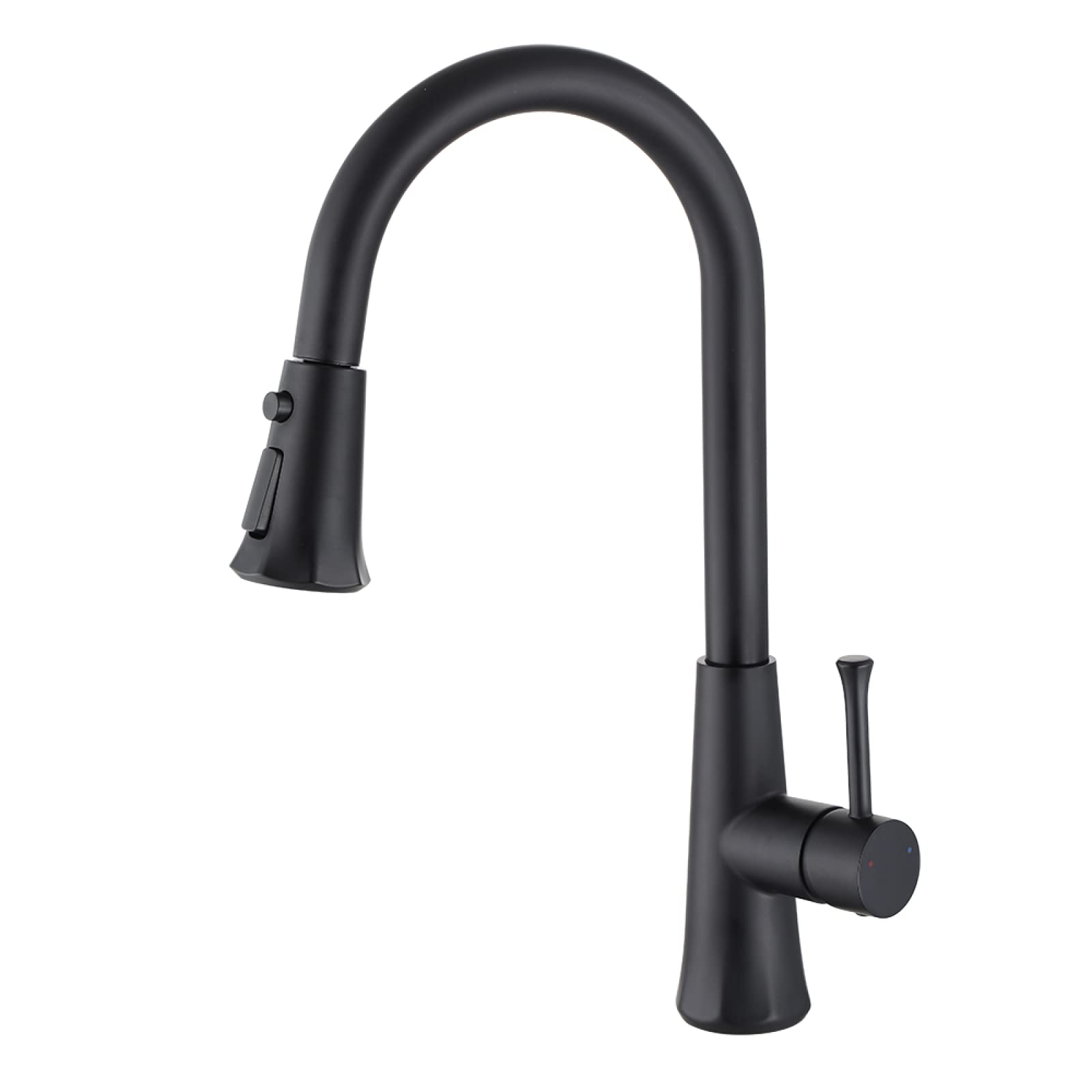 Robinet de cuisine extractible en laiton noir mat pour évier