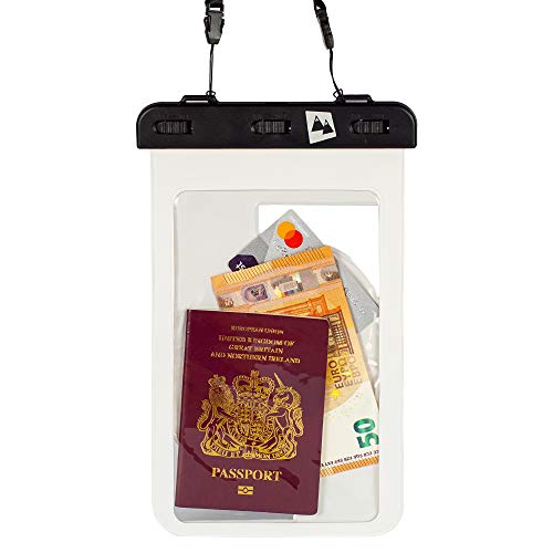 Wasserdichtes Hülle Weiß 26cm x 21cm geeignet für 12,9-Zoll Bildschirm Tablet Smartphones Dokumente Wertsachen - Schützt gegen Wasser