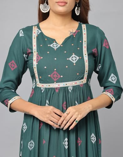 Image of Floral Print Slim Fit 3 /4th Sleeve Kurta