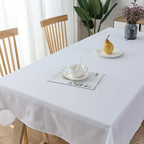 Lespoir White Table Cloths For Parties Cotton White Square Tablecloth Fabric For Party Weeding Small Tablecloth Wedding White Tablecloths Cotton54X54 Inch #TOP2
