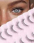 Onlyall Natural Lashes Wispy Eyelashes Natural Look False Eye Lashes Flared Eyelash Fake Soft Fluffy Lash Strip 7 Pairs D1
