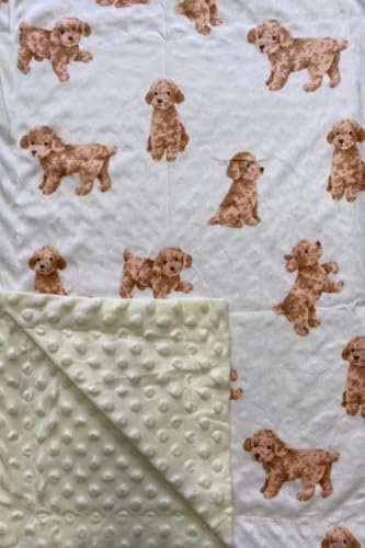 Image of Baby Blanket for Boys Girls Super Soft Double Layer Minky with Dotted Backing Cute Cow Crib Receiving Blanket Bed Throws for Newborns Nursery Stroller Toddler 30 x 40 Inch (Dog)