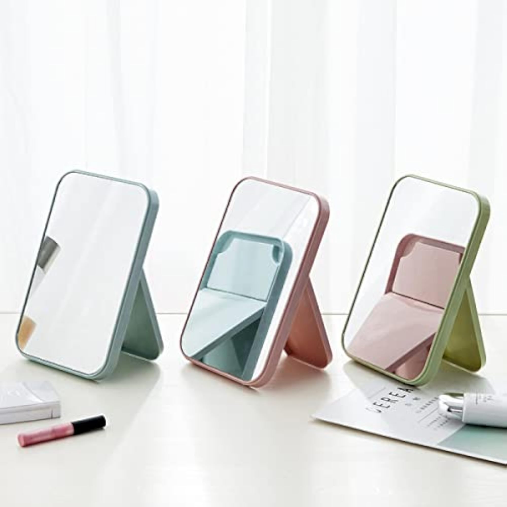 Minimalist Tabletop Makeup Mirror with Stand