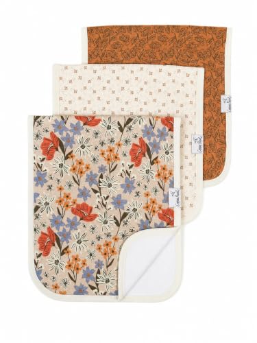 Image of Copper Pearl Premium Baby Burp Cloths - 3-Pack Large Cotton Burp Cloths, Extra Soft Spit Up Rags with 3 Absorbent Layers, Perfect for Baby Boy and Baby Girl Gifts