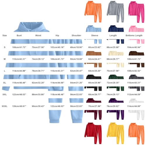 Etroizye Fall Sets for Women Casual Cozy 2 Piece Sweatsuits Lounge Fall Outfits Light Blue L - image 6