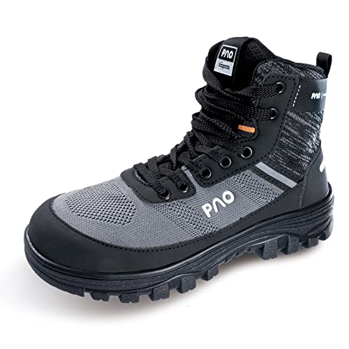 Andanda Steel Toe Boots For Men Lightweight Indestructible Work Boots Breathable Comfortable Construction Boots Puncture Resistant Non Slip Safety Work Boots, Size 10.5 #TOP27