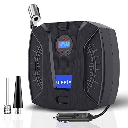 uleete Digital Tire Inflator for Car w/Auto Pump/Shut Off Feature, DC 12V Portable