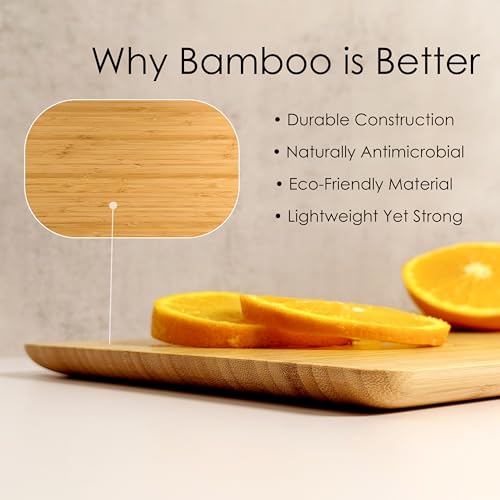 Tabla de Cortar de Bambú para Cocina – Tabla Premium de Madera Natural, Duradera y Ecológica para Cortar Carne, Verduras y Charcutería por OASYH miniatura 3
