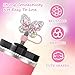 Letter Stickers Bling Accessories Set for Stanley 40/30/20 oz Tumbler: Bow Straw Topper, Charms, Butterfly Cap, Pearl Strap, Silicone Boot, Accessories for Stanley Quencher H2.0 (S, Pink Peony)