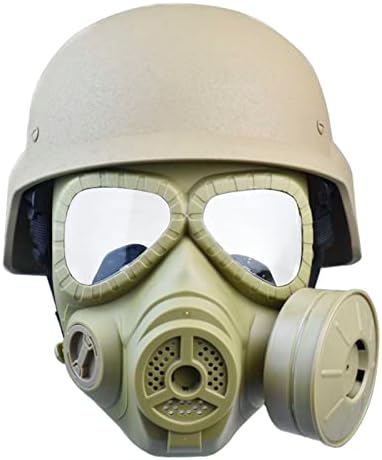 JFFCESTORE Airsoft Tactical Protective Mask M88 Helmet Full Face Eye Protection Skull CS Mask with Adjustable Strap One Size fits All for Airsoft BB Gun CS Game and Party (DE)