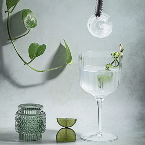 Drinksplinks G Large Ice Cube Tray For Gin - Silicone Ice Mold For Freezer With Large Letter G Shapes - Big Alphabet Monogram Ice Molds - Reusable Trays For Ice In Glasses, Baking & Crafting Molds #TOP7