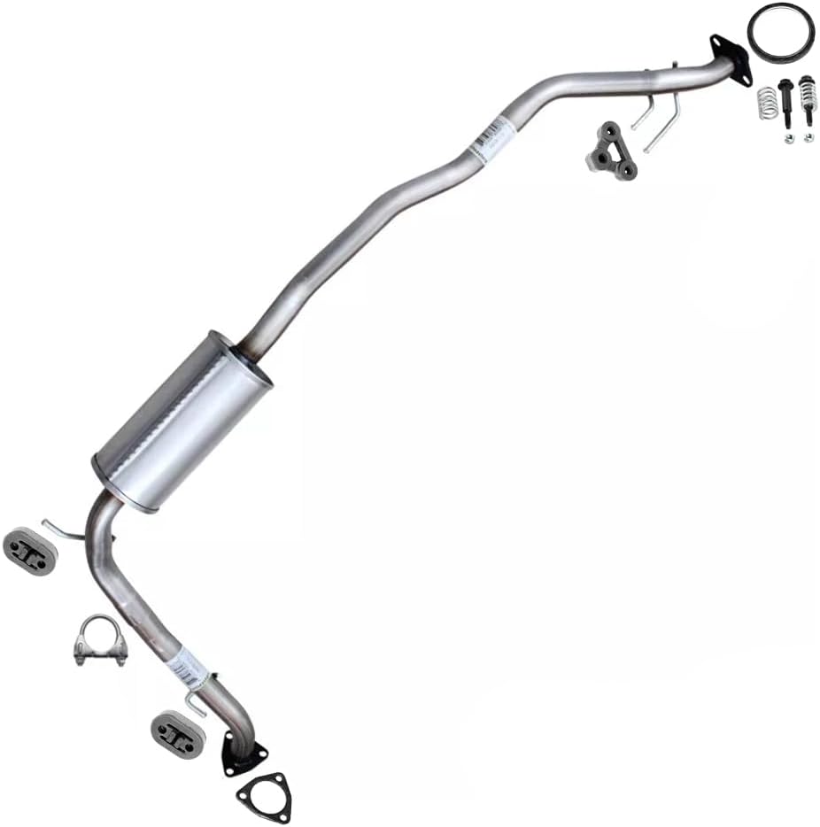 Exhaust Resonator Pipe Compatible for 2007-2008 Honda Fit 1.5L | Stainless Steel | Northeastern Exhaust | Free Gaskets, Hangers, Clamp and Bolt Kit Included | Automotive Replacement Part