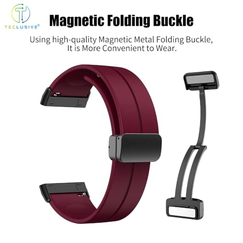 Image of T TECLUSIVE Soft Silicone Strap Band with Magnetic Lock Compatible for Fitbit Versa 4 / Versa 3 / Sense 2 | Adjustable Silicone Rubber Band for Versa 4 3 Sense