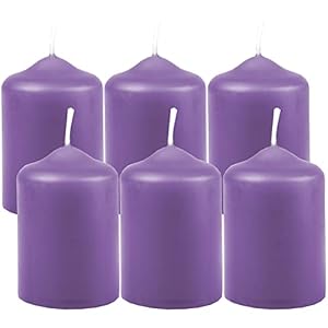 HS Candle Stumpenkerzen Lila 4cm x 6cm (6 Stück)