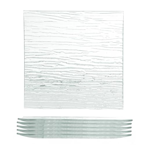 H&H Bamboo Set 6 Piatti, Vetro, 30x30cm