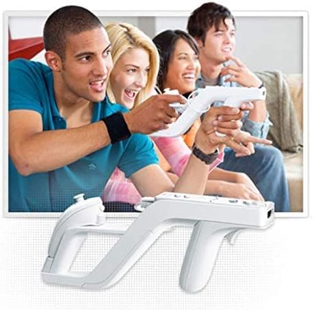 Image of Arrocent Steering Wheel and Zapper Gun Set Compatible with Wii Wii U Remote (Pack of 2, Red)