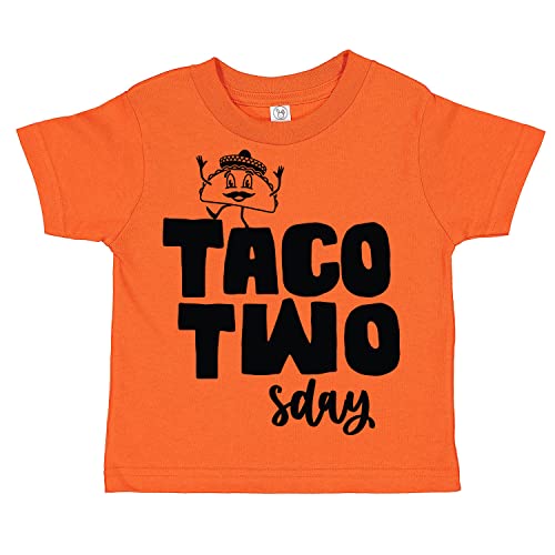 Taco Two Sday Two Year Old 2nd Birthday Fiesta Theme Birthday Party Baby Toddler Short Sleeve BTee Shirt (Assorted Colors)