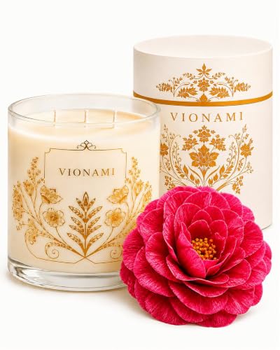 VIONAMI Middlemist Red Rare Flower Fragrance Luxury Candles for Women