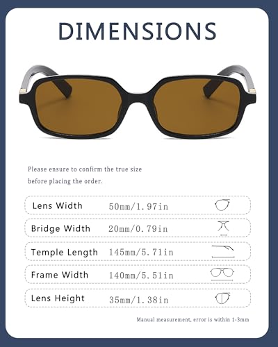 Image of Retro Rectangular Sunglasses for Women Men 90s Trendy Square Sun Glasses Small Vintage Sunnies