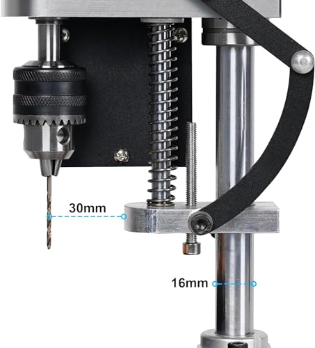 Mini Bench Drill Press, 6 Inches Adjustable 7-Speed Small Benchtop Drilling Machine, Suitable For Direct Drilling Of Metal, Wood, Plastics, Acrylic, DIY Jewelry Making Crafts Tool (40mm Drilling Size) - Thumbnail 3