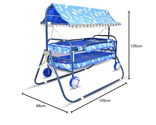 Image of AVANI METROBUZZ Baby Folding Cradle Swings Jhula Palna Comfortable Sleep with Mosquito Net for 0-15 Months Infant & Toddlers Newborn Babies