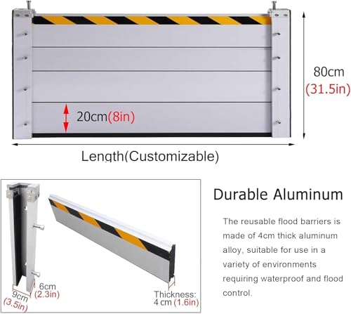Barrera de protección contra inundaciones de aluminio para puertas 3