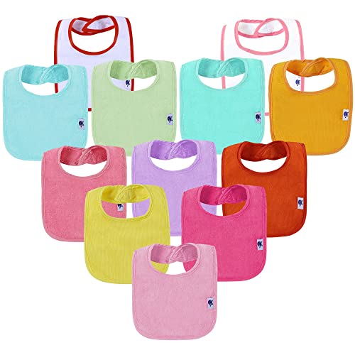 Image of SPINFOX Waterproof Baby Bibs for Girls, Boy, Unisex Drool Bib Cotton Solid Knit Infant Feeding Bibs