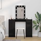 Table de dressing, composants inclus : la table a des portes affleurantes et un miroir plat qui sont à la fois pratiques et élégants, table de vanité