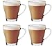 Get Goods - Set di 4 Tazze in Vetro per Cappuccino, tè, caffè, caffellatte, Cioccolata Calda