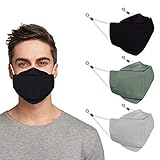 Indotribe 3D Anti Fogging Cloth Face Mask With Nose Wire & Adjustable Earloops (Pack of 3)