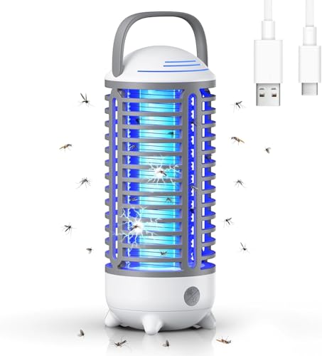 Insektenvernichter Elektrisch mit LED Lampe, 4200V Mückenlampe Mit LED-Licht, Wasserdicht Fliegenfalle Mosquito Killer Lampe,Fliegenfalle Elektrisch...