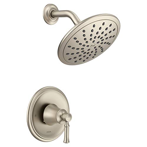 Moen T2282EPBN Dartmoor Shower Only System with Rainshower Showerhead without Valve, Brushed Nickel