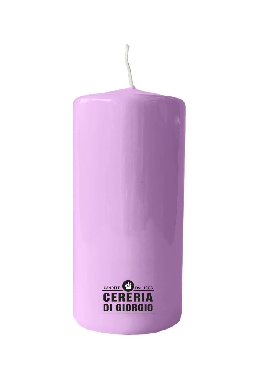 Candle Diameter 7 cm Height 15 cm - Powder Purple