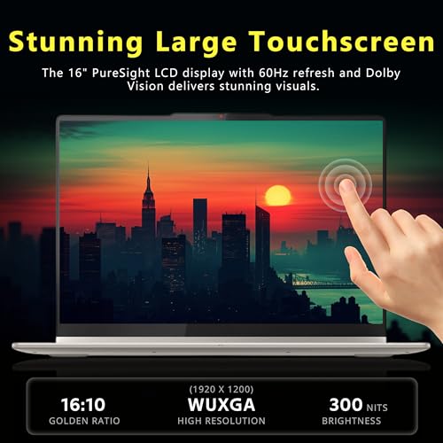 Image of Lenovo Yoga 7 2-in-1 16 inch WUXGA Touchscreen Copilot+ PC Laptop, AMD Ryzen AI 7 350, 16GB LPDDR5X RAM, 2TB Storage (1TB SSD&1TB Docking), Backlit Keyboard, Fingerprint, WiFi 7, Win 11, Seashell