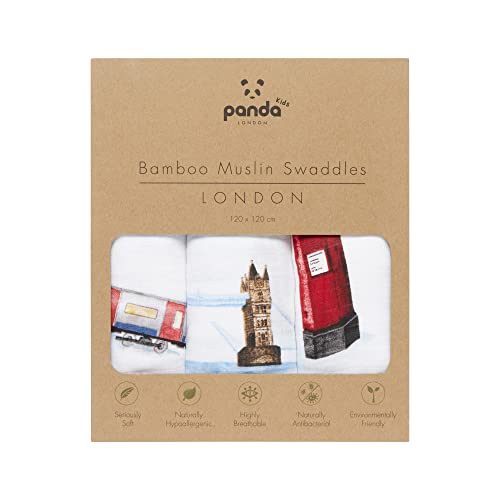 Panda Bamboo Baby Muslins (Swaddles, London) - Image 2