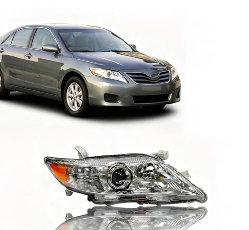 ILAMP Headlights Fit for 2010 2011 Toyota Camry Headlights Chrome Housing Amber Reflector Clear Lens Right Passenger RH 81110-06500 AM-CM10A02R