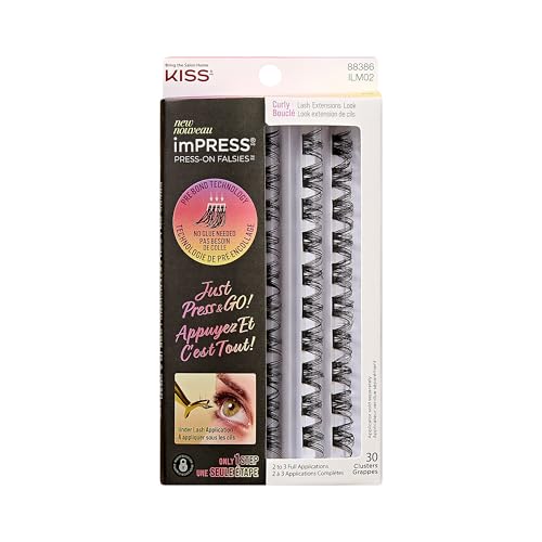 Kiss Impress False Eyelashes Curly 30 Clusters