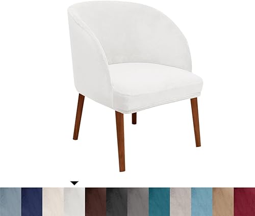 Miniatura 6 de Paquete de 6 fundas de terciopelo con respaldo curvado de mediados de siglo, fundas decorativas modernas para sillas con respaldo redondo para