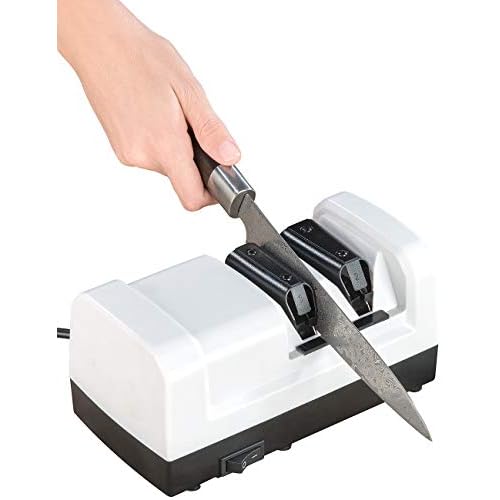 Rosenstein & Söhne Messerschleifer: Elektrischer Profi-Diamant-Messerschärfer, Grob- und Feinschliff, 60 W (Elektrischer Messerschleifer)