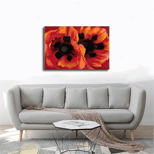 Impression sur toile coquelicots orientaux cadre bois