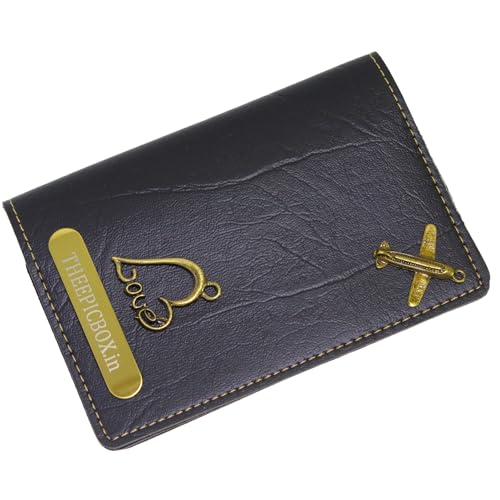 Image of Personalized Passport Cover - Custom Name Engraved Vegan Leather Travel Wallet - Stylish & Durable Passport Holder for Men & Women - Luxury Travel Accessory (Black)